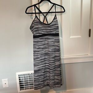 Athleta Women’s Shorebreak Racerback Swim Athletic Dress Black White Striped L